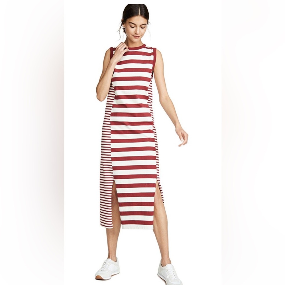 Current/Elliot 100 % Cotton Striped Tee Shirt Maxi Dress Size Small